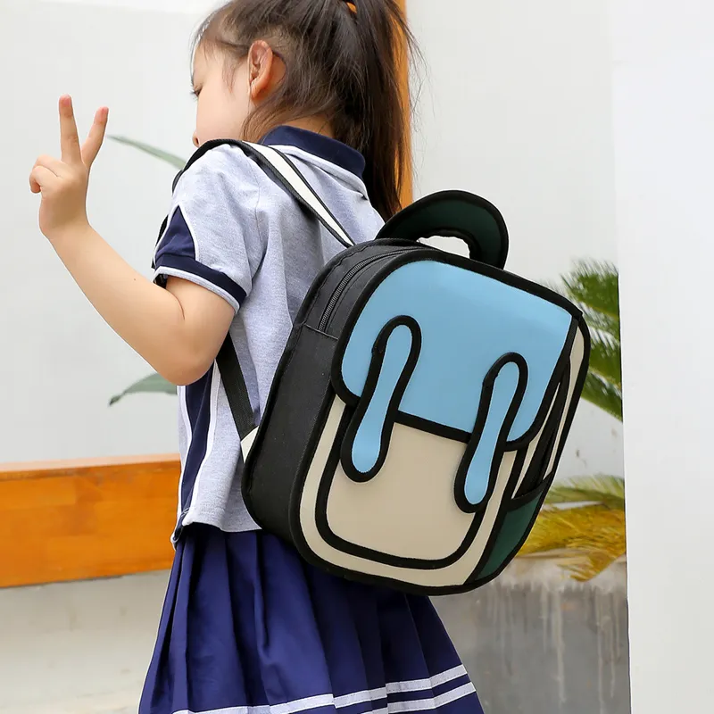 Vack Nylon Backpack Unisex Red/Green/Blue-11
