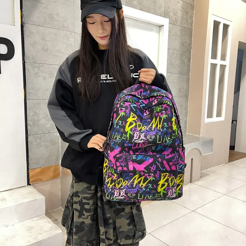 Vack Oxford Backpack Unisex Black/Purple/Blue-9