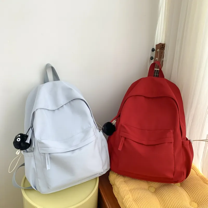 Vack Nylon Backpack Unisex Black/Red/Yellow/Blue/Pink-16