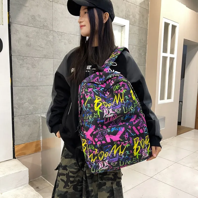 Vack Oxford Backpack Unisex Black/Purple/Blue-8