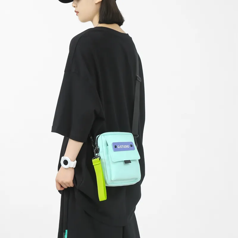 Vack Nylon Crossbody Bag Regular Unisex White/Black/Khaki/Blue/Green-19