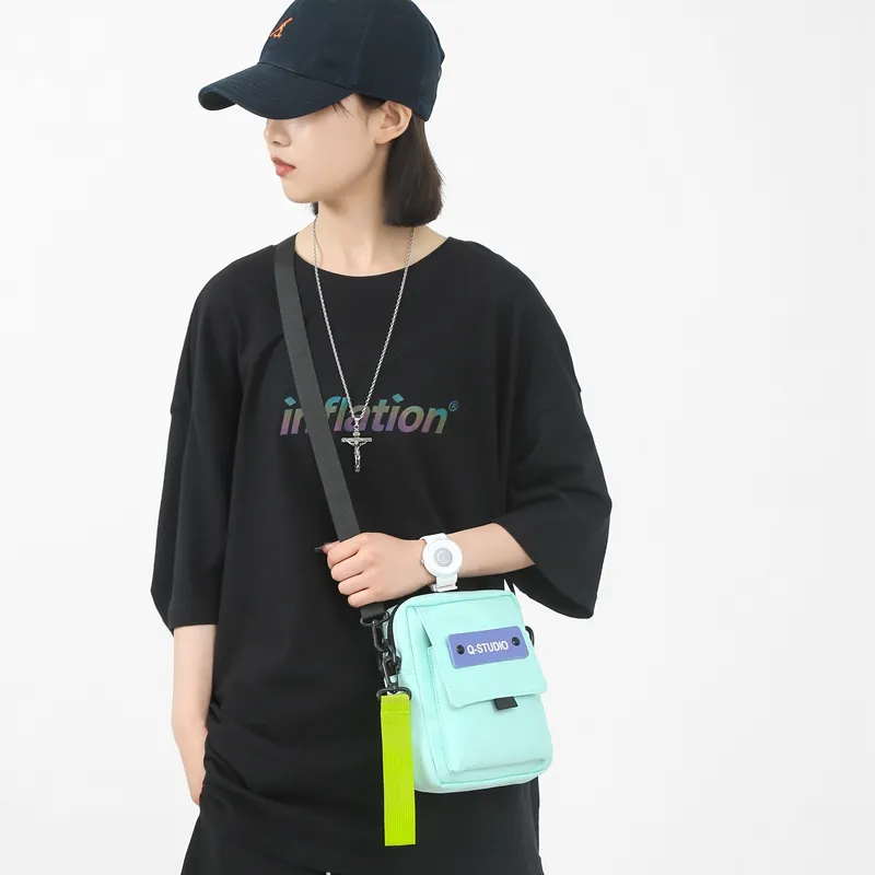 Vack Nylon Crossbody Bag Regular Unisex White/Black/Khaki/Blue/Green-18