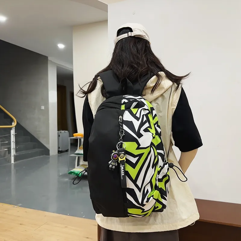 Vack Nylon Backpack Regular Unisex White/Red/Green/Blue-13
