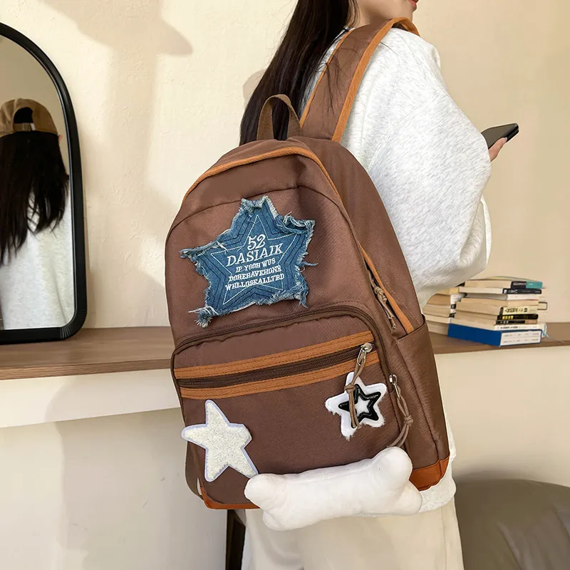 Vack Oxford Backpack Unisex Ecru/Coffee-10