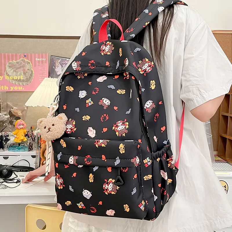 Vack Nylon Backpack Unisex White/Black/Pink/Blue-9