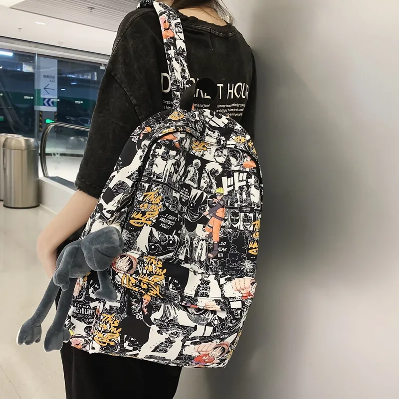Vack Nylon Backpack Unisex White/Black-9