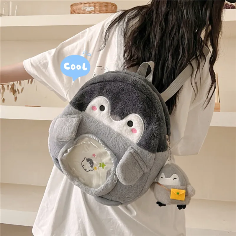 Vack Plush Backpack Unisex Gray-3