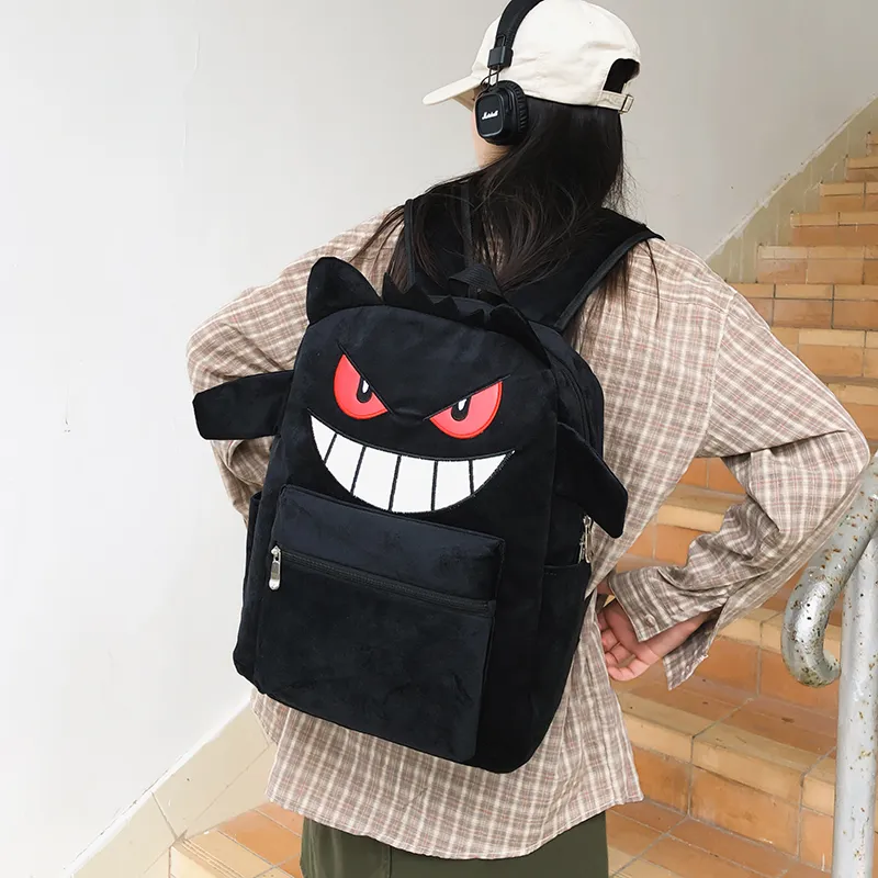 Vack Plush Backpack Unisex Black-1