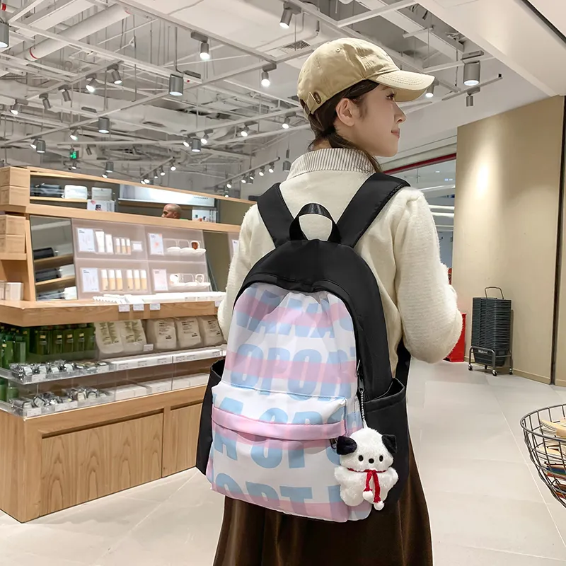 Vack Nylon Backpack Unisex Black Purple/Black Red/Black Green/Black Blue-18
