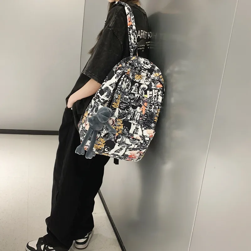 Vack Nylon Backpack Unisex White/Black-8