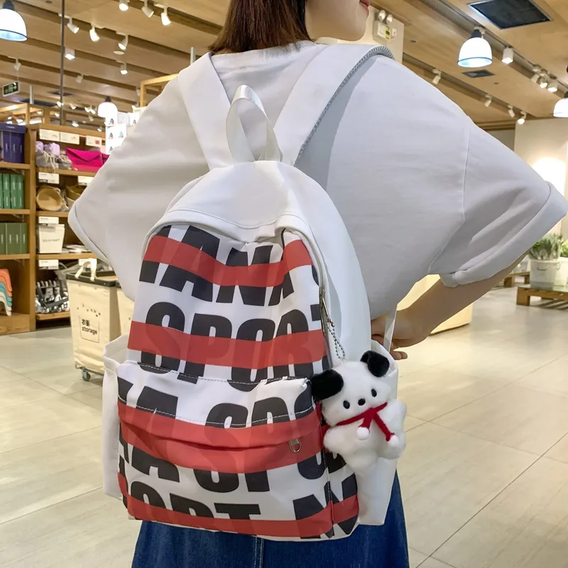 Vack Nylon Backpack Regular Unisex Red/Green/Blue/Pink-2