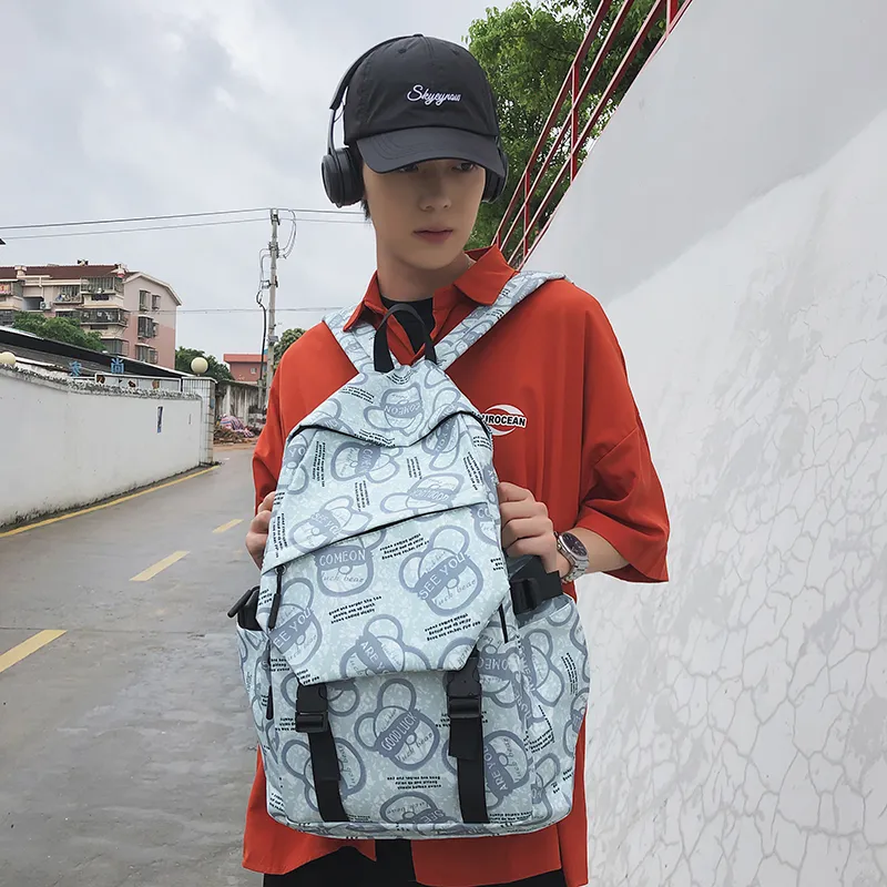 Vack Nylon Backpack Unisex Multicolor-16