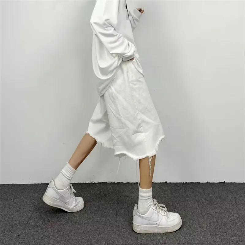 CORNILOT Denim Shorts Unisex White-5