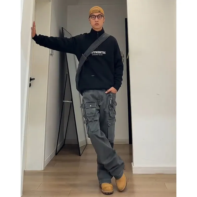 CORNILOT Cargo Pants Unisex Gray-3