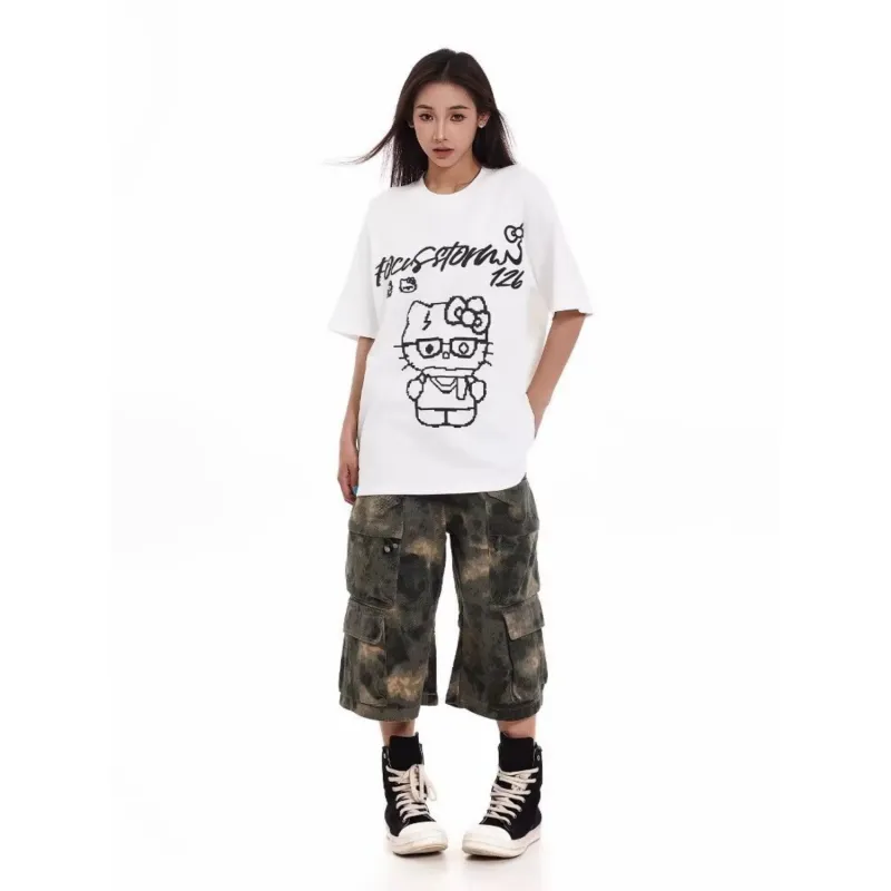 CORNILOT Denim Shorts Unisex Camouflage-4