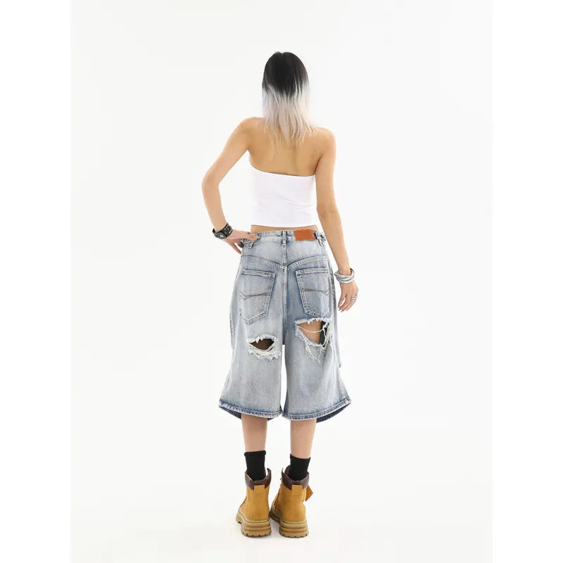 CORNILOT Denim Shorts Unisex Light Blue-3