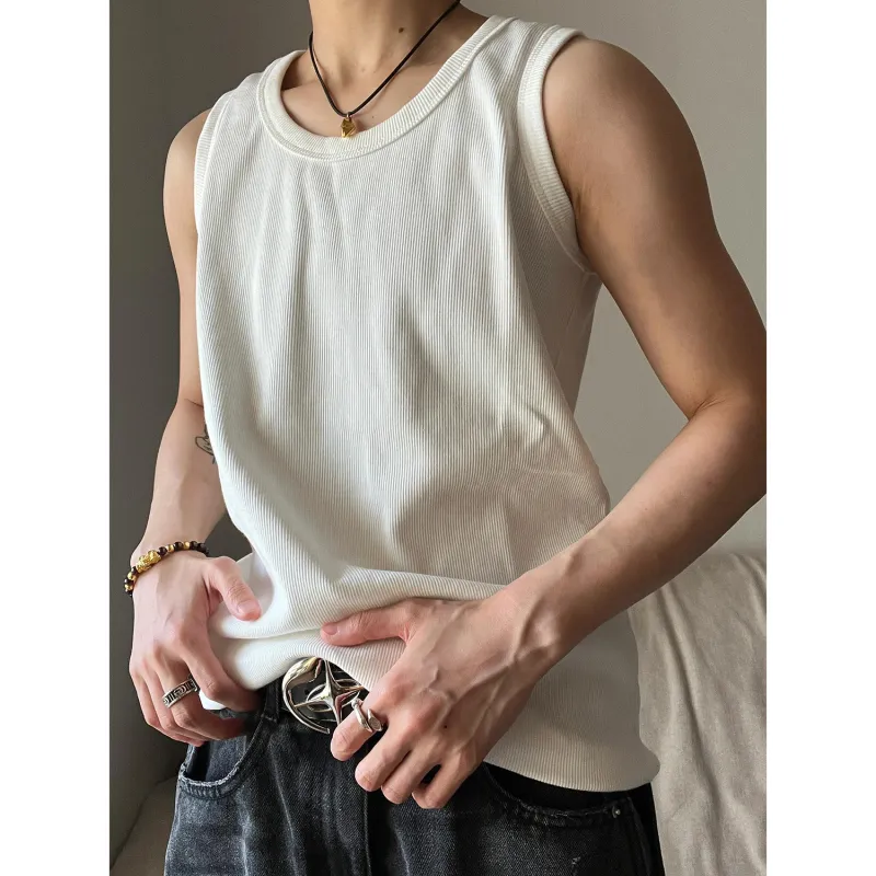 CORNILOT Tank Tops Unisex White-2