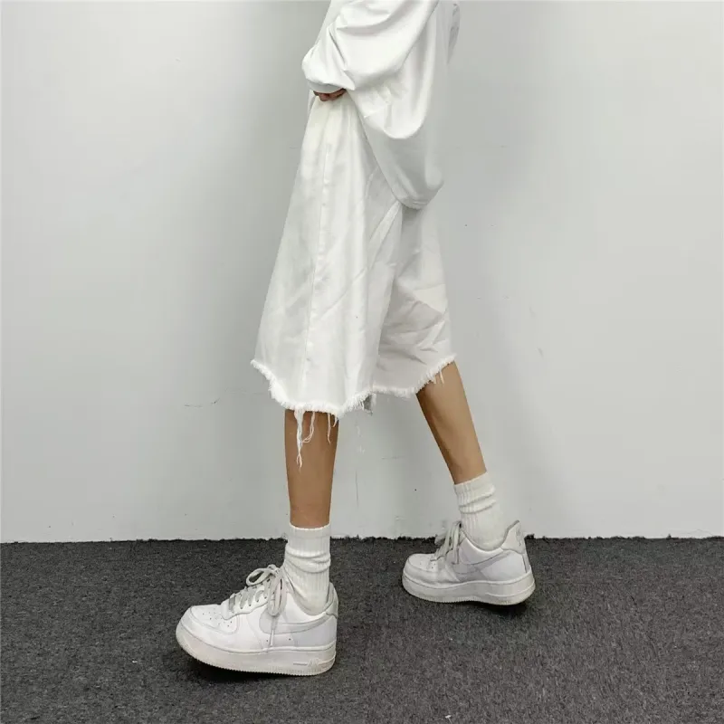 CORNILOT Denim Shorts Unisex White-3