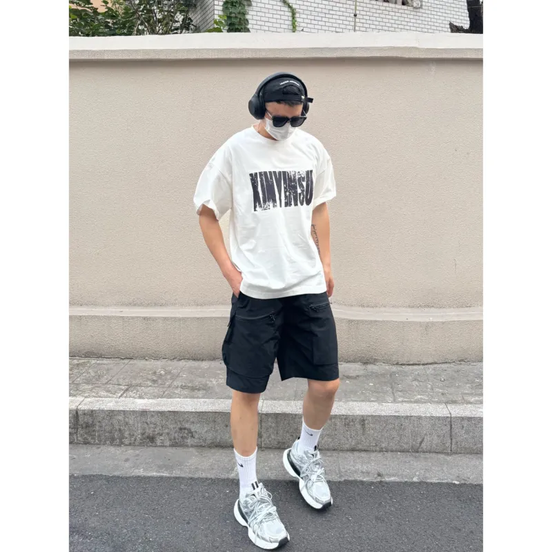 CORNILOT Cargo Shorts Unisex Black-4