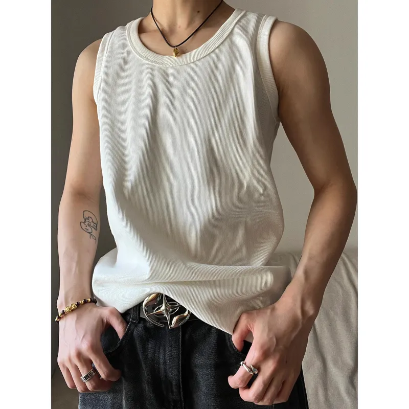 CORNILOT Tank Tops Unisex White-3