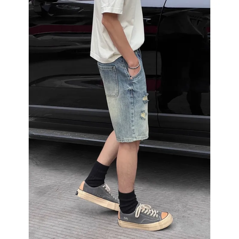 CORNILOT Denim Shorts Unisex Blue-3