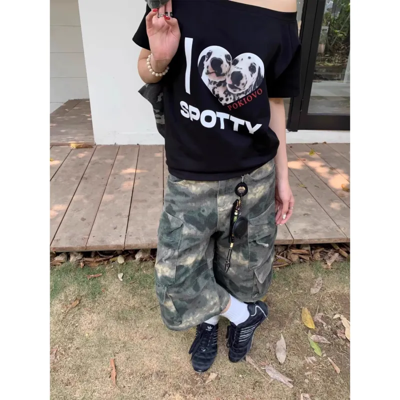 CORNILOT Denim Shorts Unisex Camouflage-1