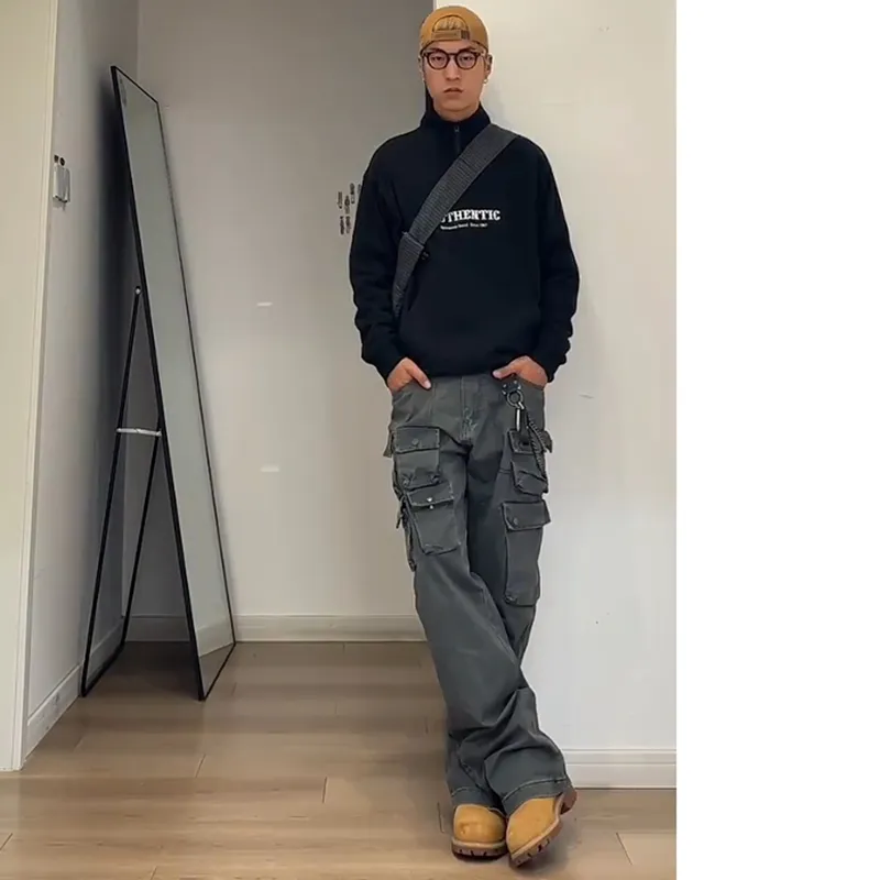 CORNILOT Cargo Pants Unisex Gray-4