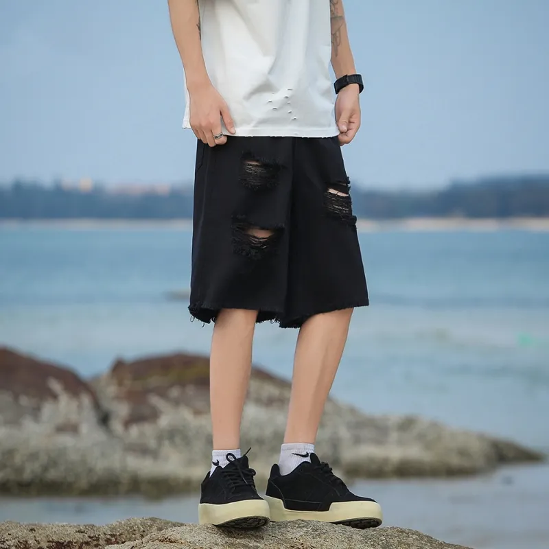 CORNILOT Denim Shorts Unisex Black-2