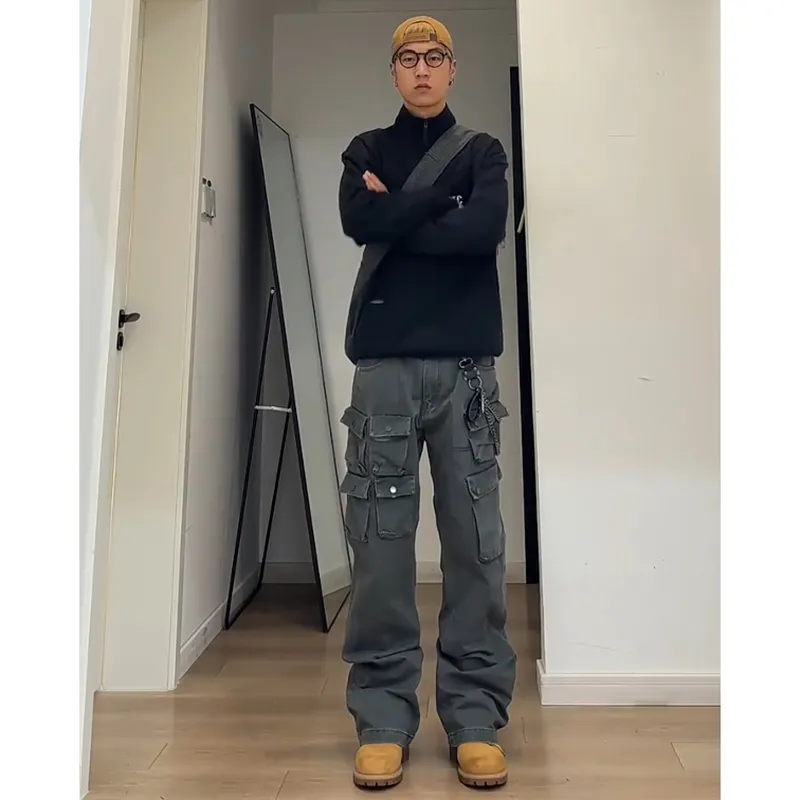 CORNILOT Cargo Pants Unisex Gray-5