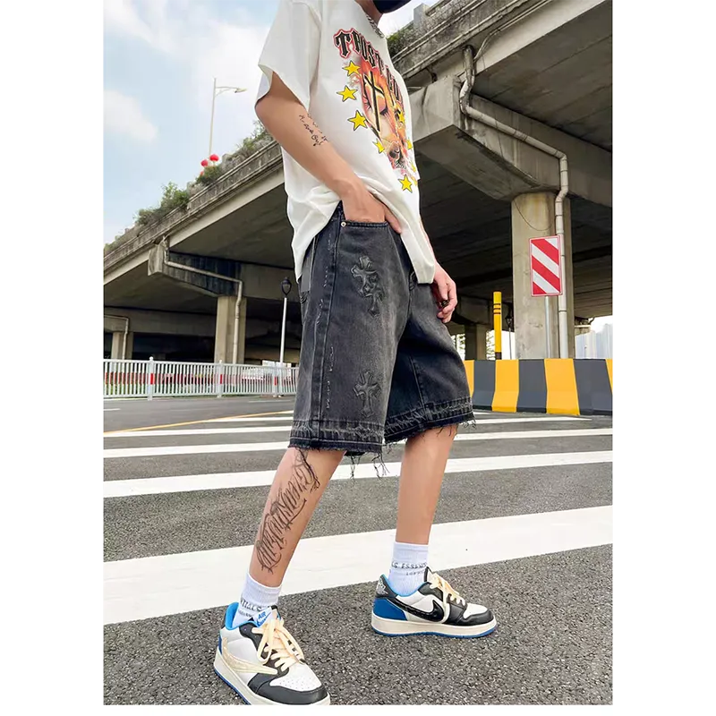 CORNILOT Denim Shorts Unisex Black-3