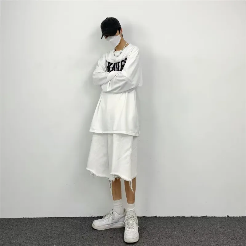 CORNILOT Denim Shorts Unisex White-4