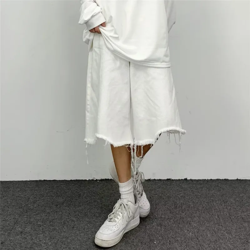 CORNILOT Denim Shorts Unisex White-6