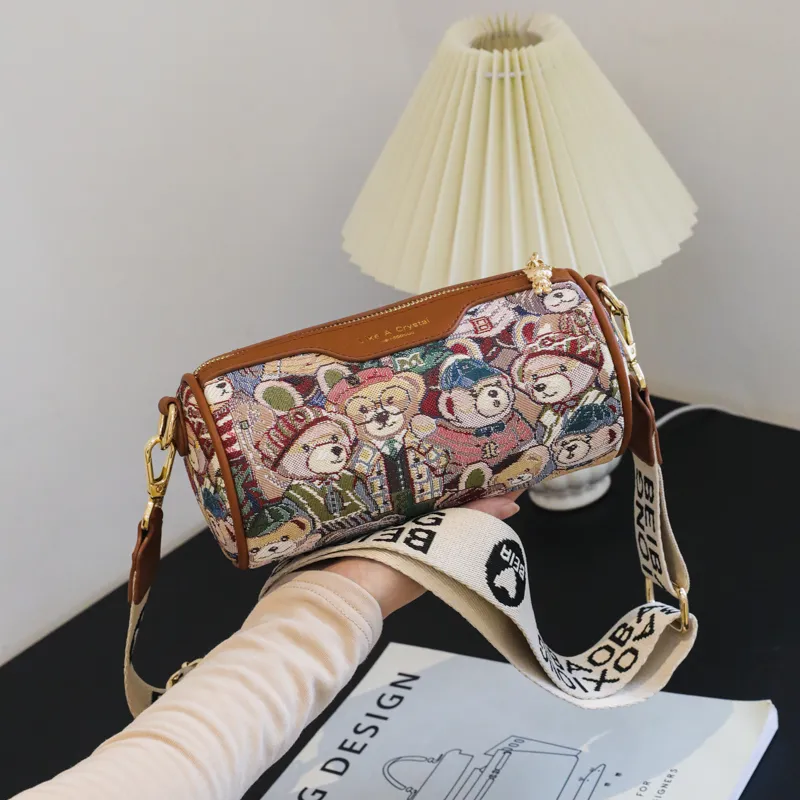 North Pack PU Cylinder Bag, Shoulder Bag, Crossbody Bag Women's Multicolor-11