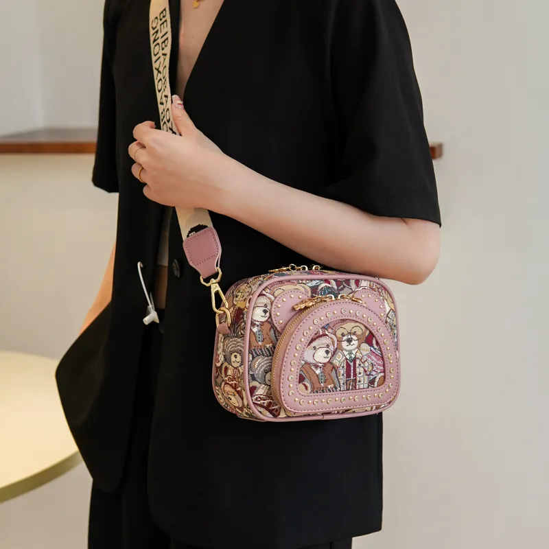 North Pack Fabric Camera Bag, Shoulder Bag, Crossbody Bag Women's Multicolor-3