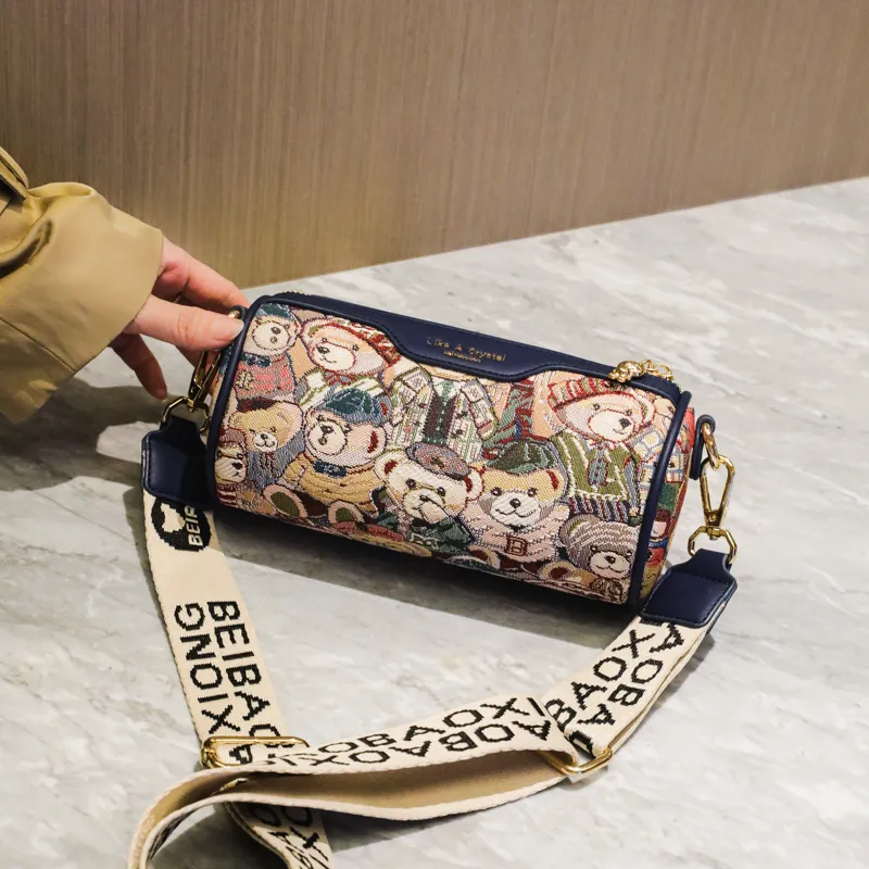 North Pack PU Cylinder Bag, Shoulder Bag, Crossbody Bag Women's Multicolor-3