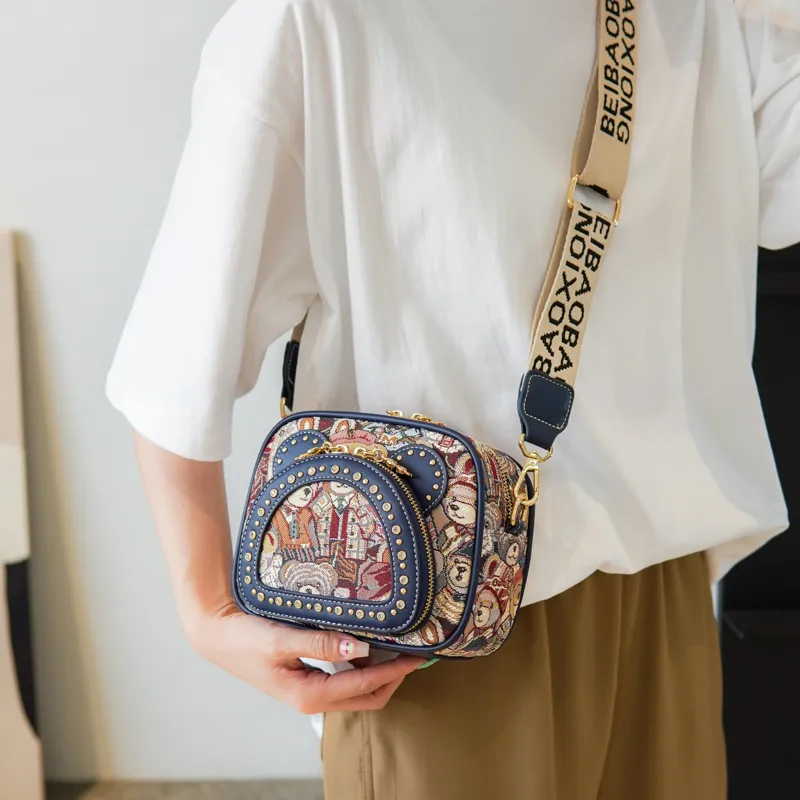 North Pack Fabric Camera Bag, Shoulder Bag, Crossbody Bag Women's Multicolor-7