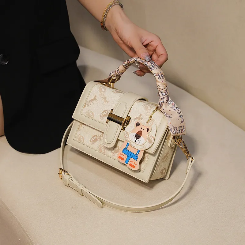 North Pack PU Small Square Bag, Shoulder Bag, Crossbody Bag, Handbag Regular Women's Ecru-1