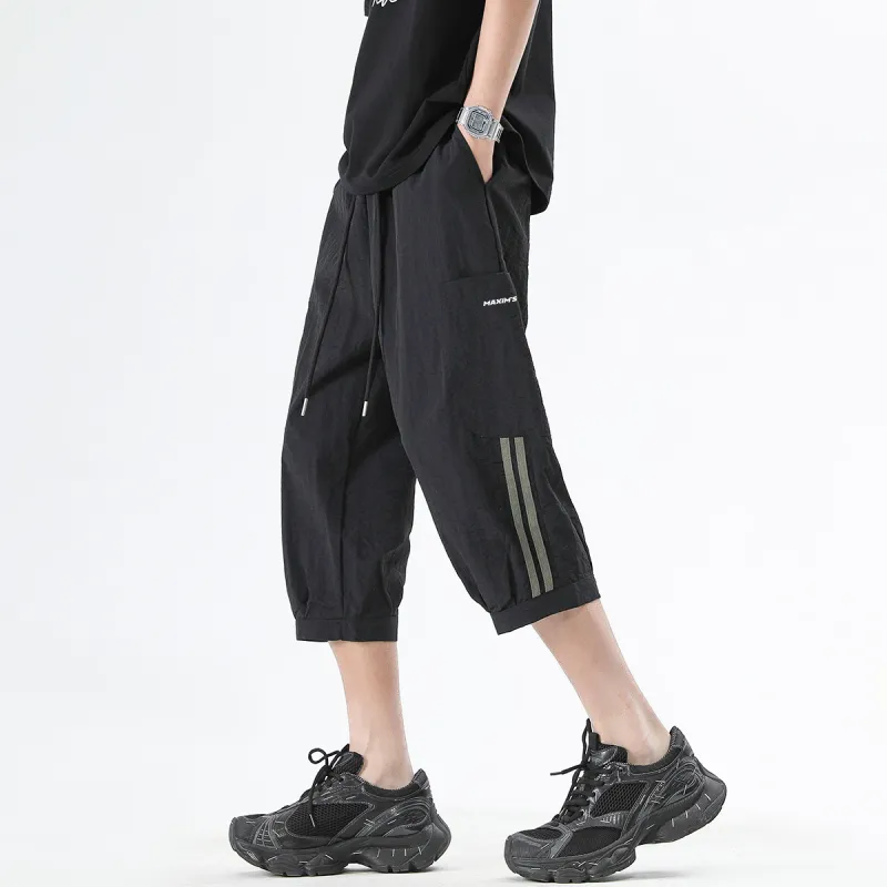 Maxim's De Paris Summer Thin Casual Shorts For Men's Workwear Capri Pants Unisex-4