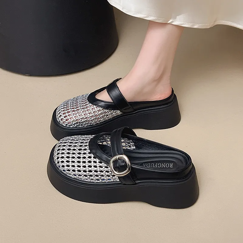 OPOA Cut Out Odor Resistant Abrasion Resistant Slip Resistant Closed Toe Slippers Women's-9
