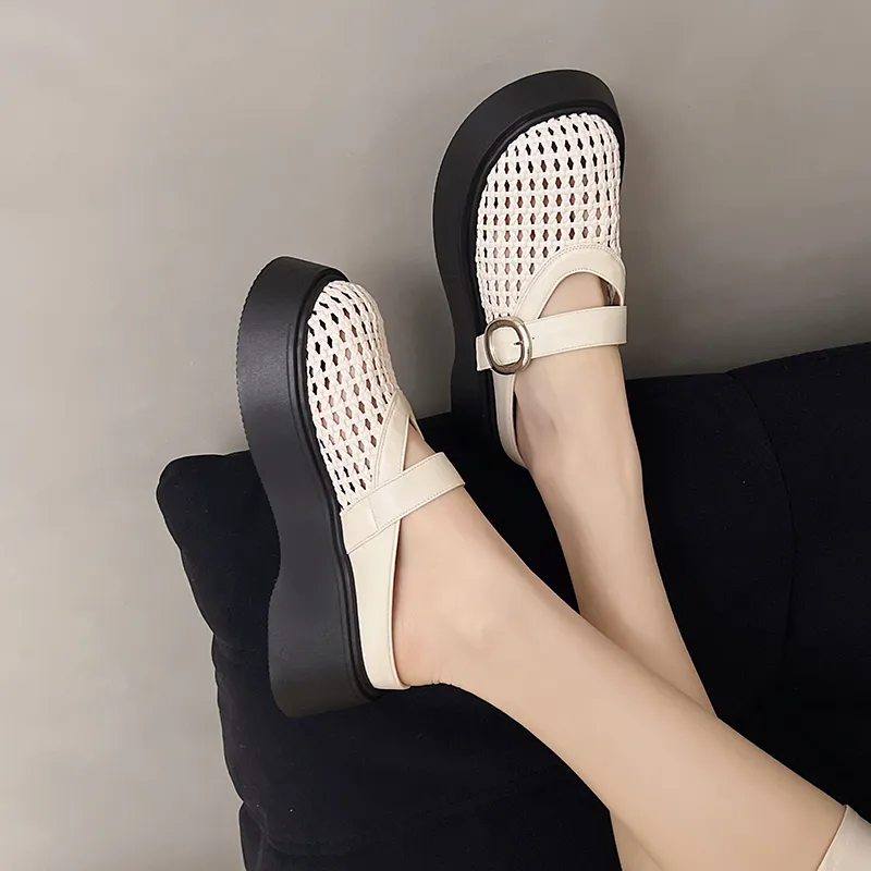 OPOA Cut Out Odor Resistant Abrasion Resistant Slip Resistant Closed Toe Slippers Women's-1