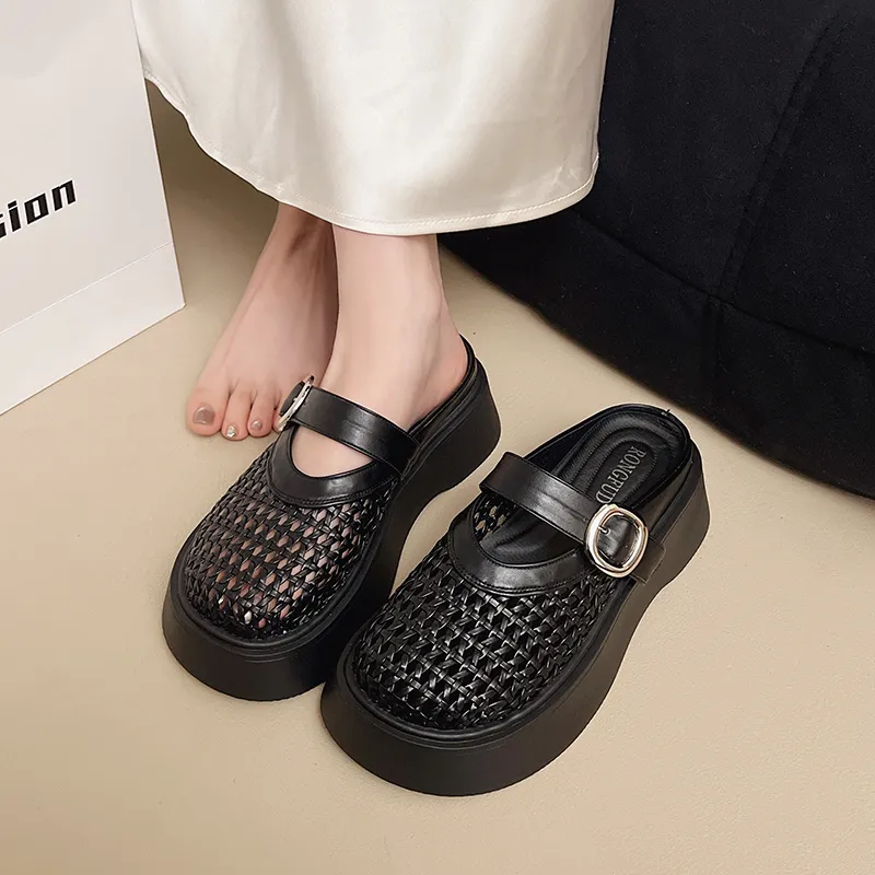 OPOA Cut Out Odor Resistant Abrasion Resistant Slip Resistant Closed Toe Slippers Women's-5