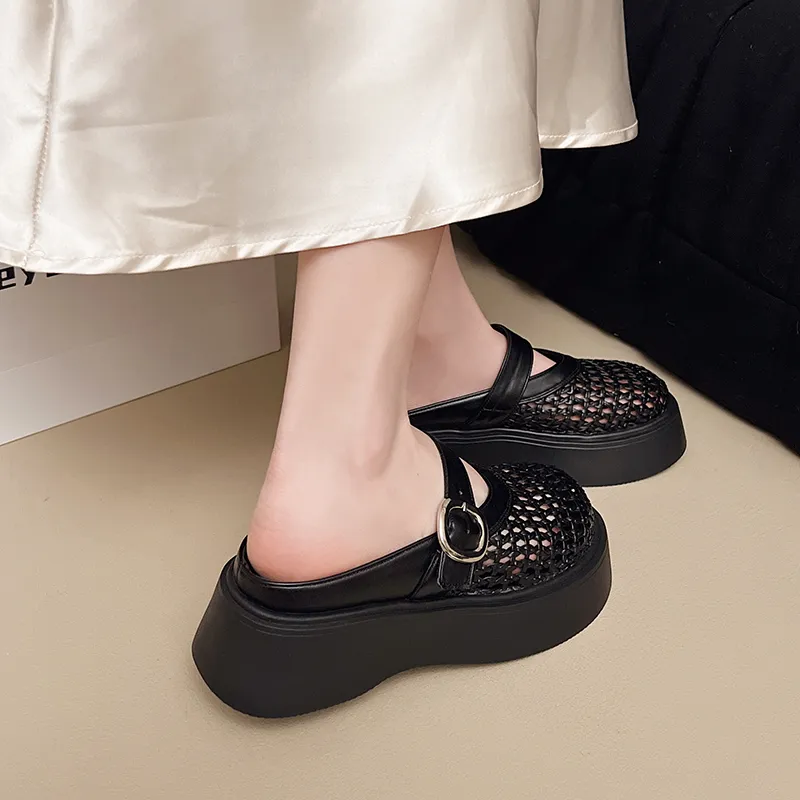 OPOA Cut Out Odor Resistant Abrasion Resistant Slip Resistant Closed Toe Slippers Women's-6