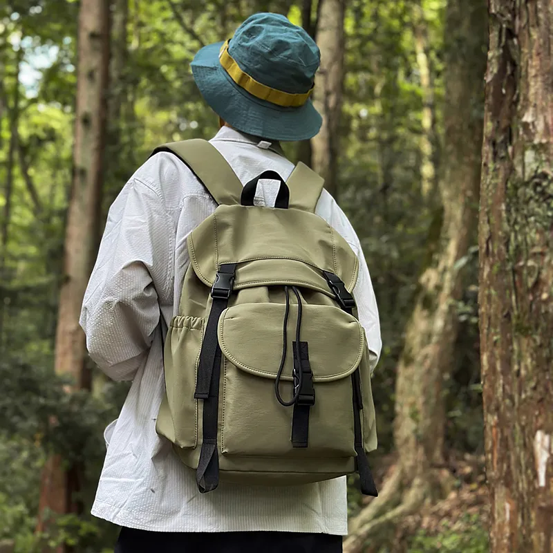 SAPANA STUDIO Nylon Backpack Regular Unisex Black/White/Yellow Brown/Green-29