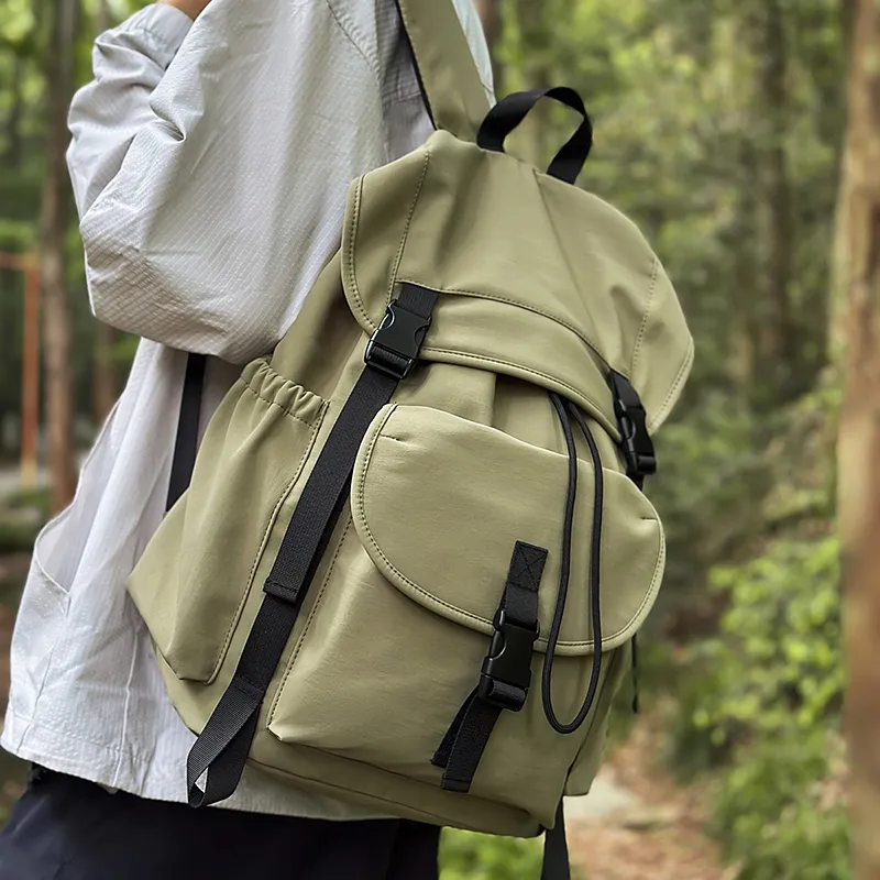 SAPANA STUDIO Nylon Backpack Regular Unisex Black/White/Yellow Brown/Green-12