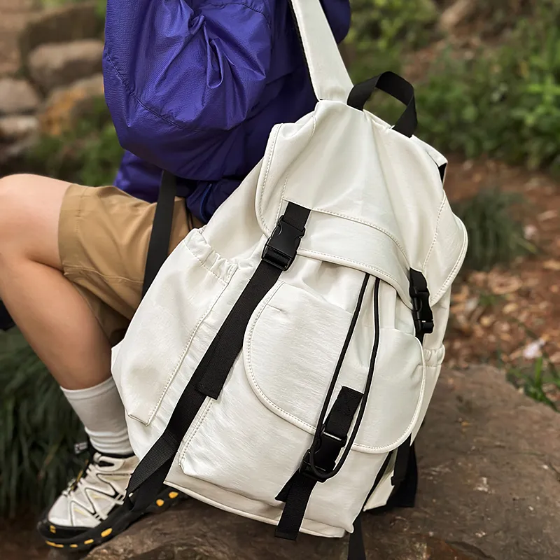 SAPANA STUDIO Nylon Backpack Regular Unisex Black/White/Yellow Brown/Green-14