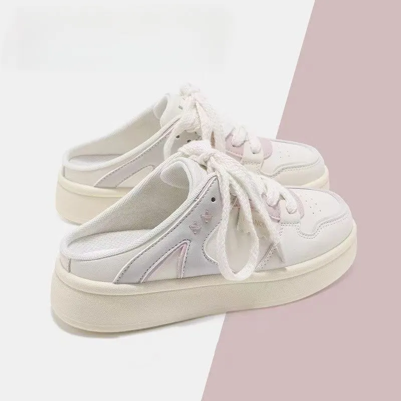 BINGO DUCK Skateboard Shoes Women's Beige Pink-2