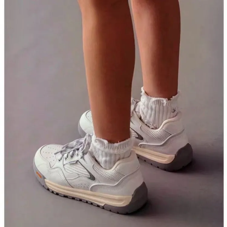 BINGO DUCK Slip Resistant Skateboard Shoes Women's White-9