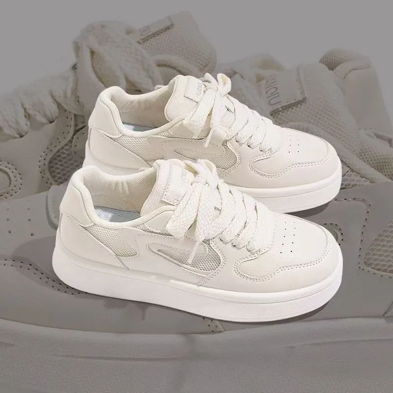 BINGO DUCK Slip Resistant And Breathable Low Top Skateboard Shoes Unisex Ecru-9