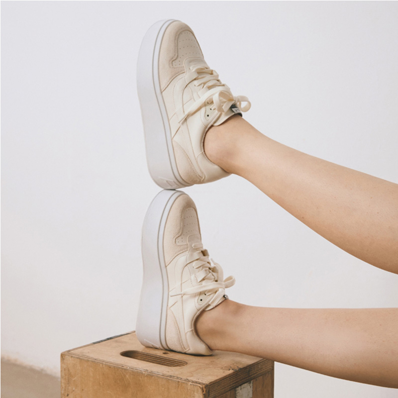 美品✨SHOMKA / ASH generation 54cm Magnolia Women Vegan Leather White High Top Sneakers - New York State