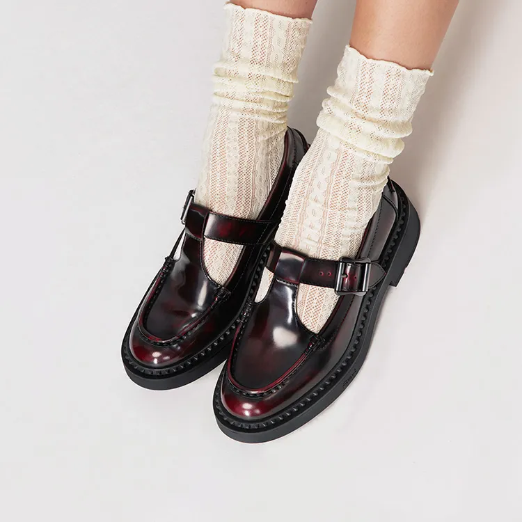 ASH MASON Collection High Heel Buckle Strap Chunky Heel Single Shoe Trendy Shoe Women's-11